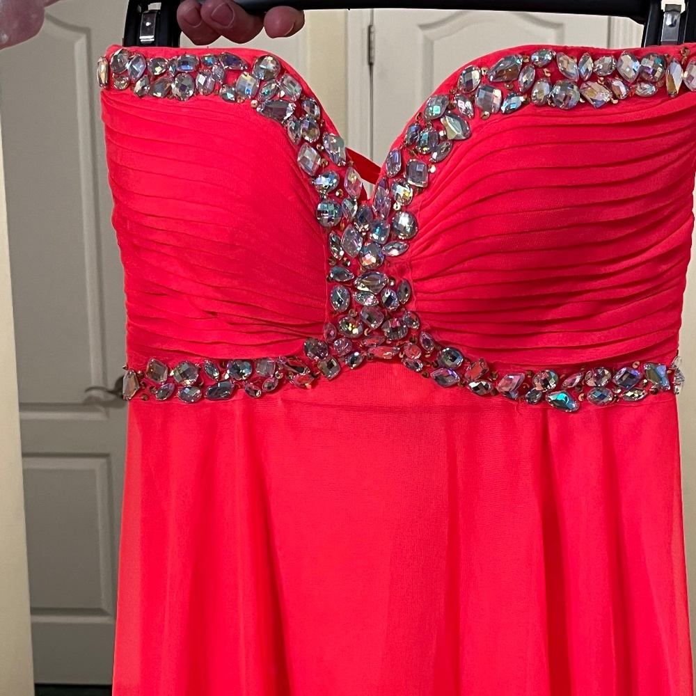 Formal strapless dress beautiful gems